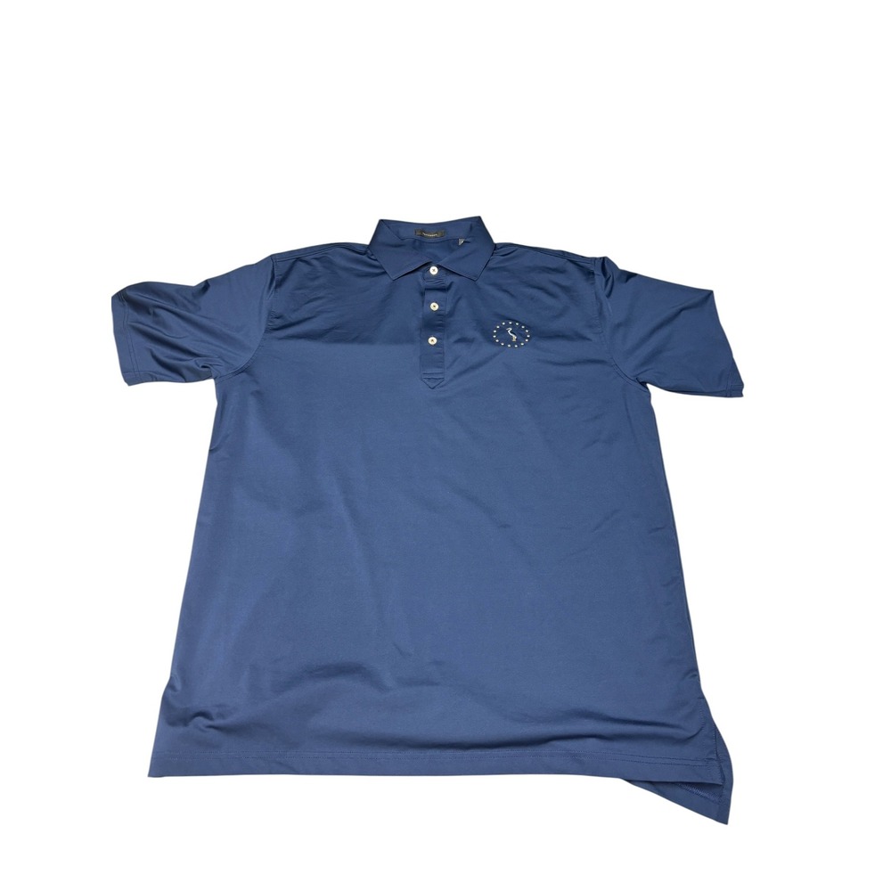 Turtleson Mens Performance Polo Shirt Navy Blue‎ Heron Star Logo Size Large